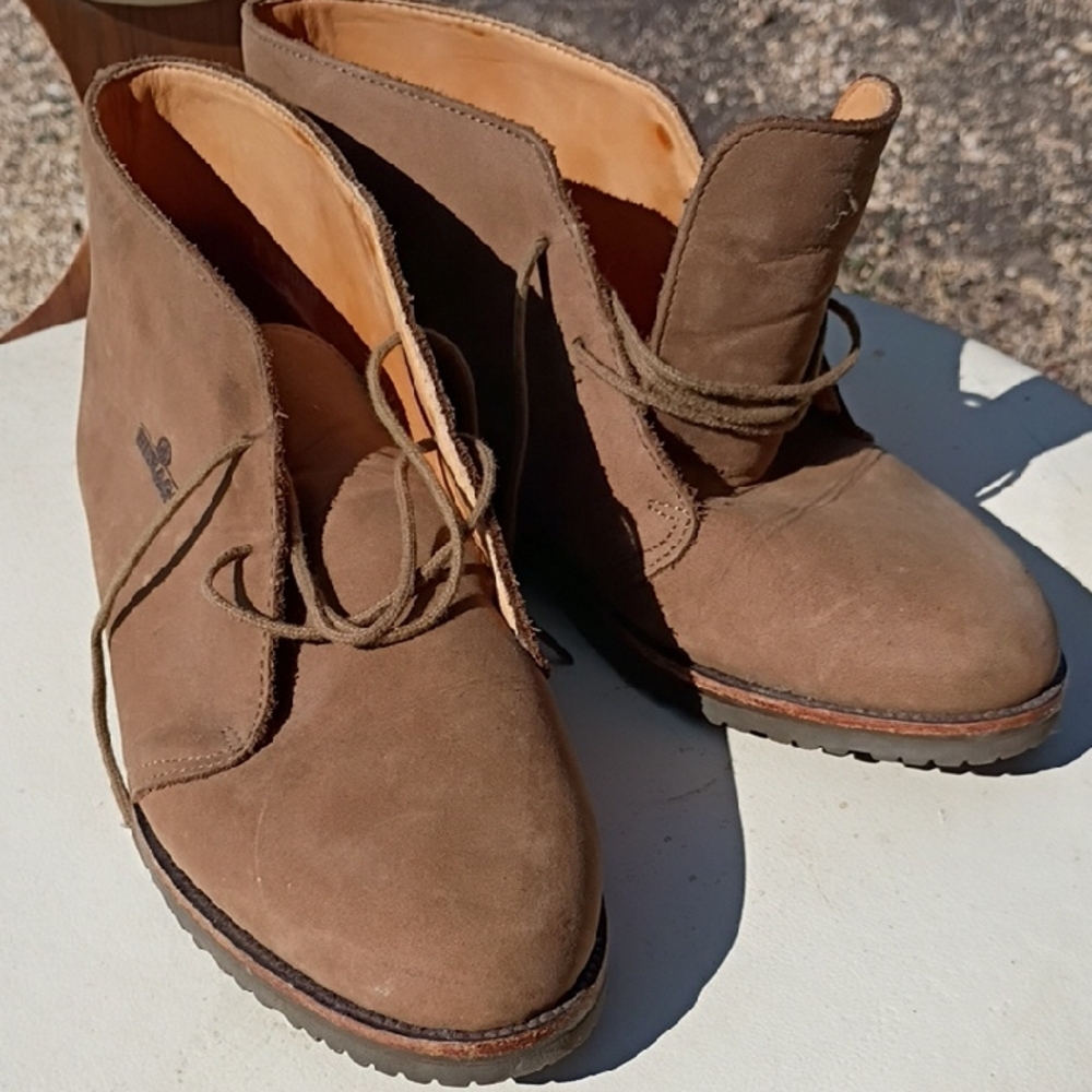 Sebago Tan Leather Lace-Up Boots